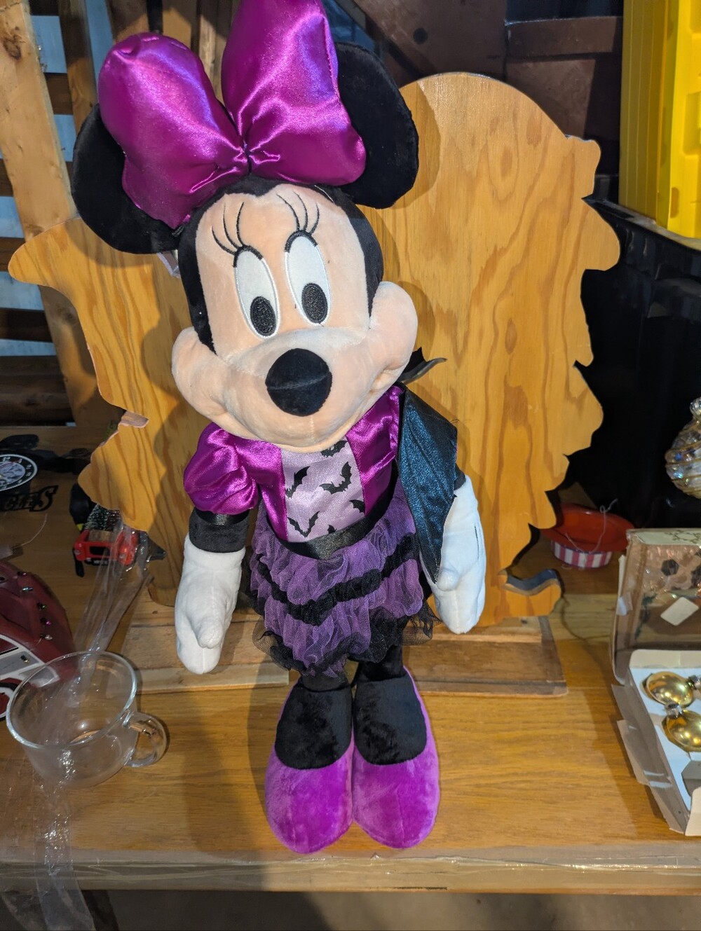 Disney Minnie Mouse Plush in Purple and Black Halloween Vampire Costume